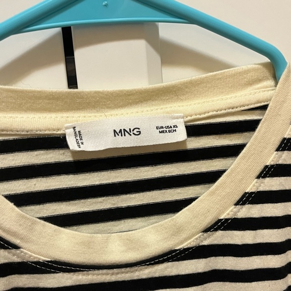 Mango Black and White Striped Long Sleeve Tee - Picture 2 of 6